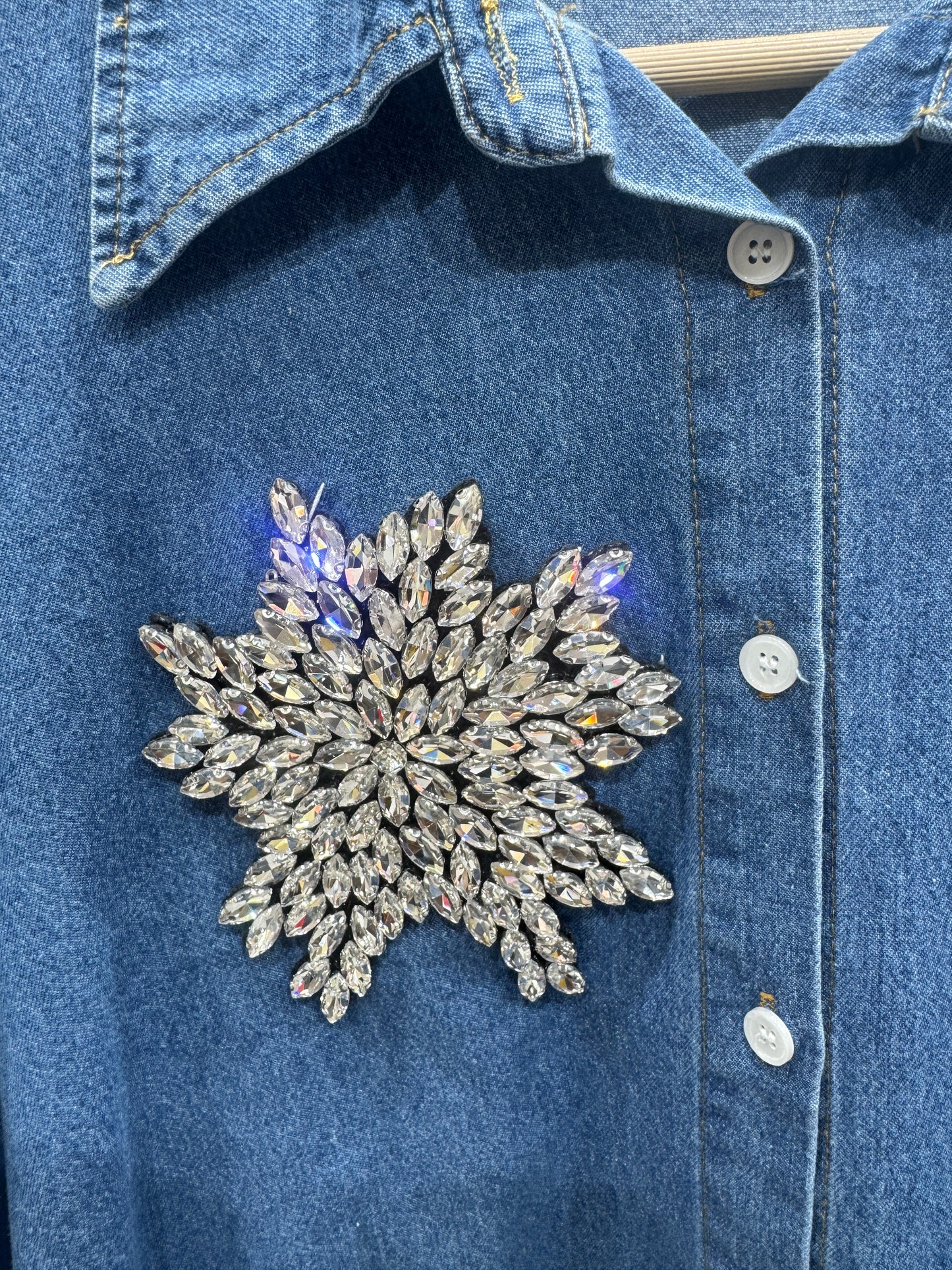 Embellished Denim Shirt