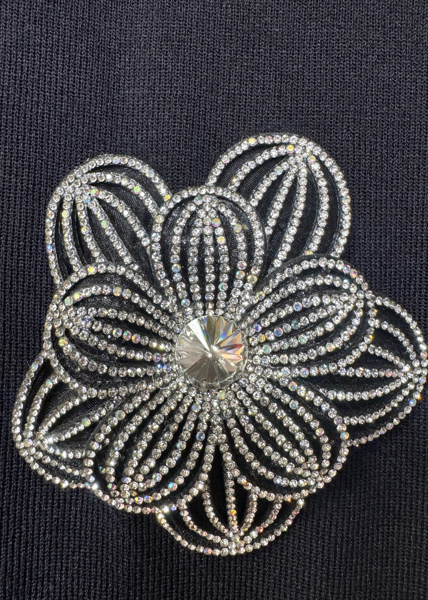 Knitted Partywear Midi Dress with Stone Work