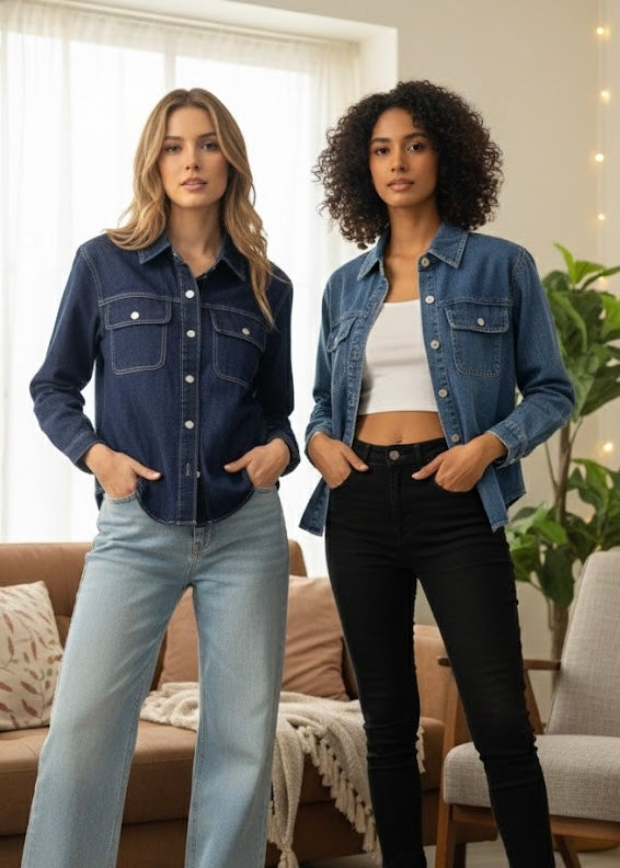 Classic Plain Denim Shirt