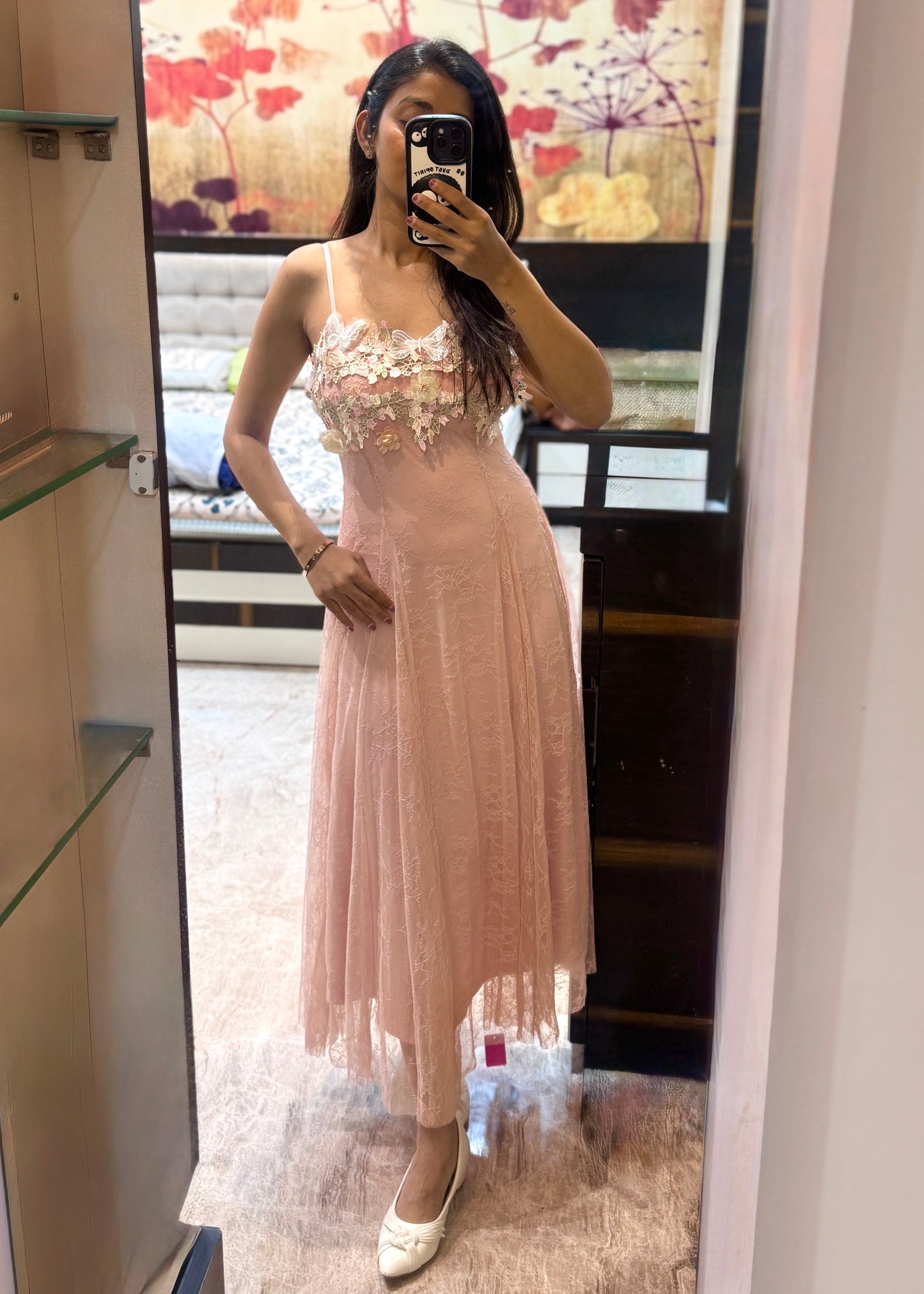 Pretty in Pink Long Floral Dress