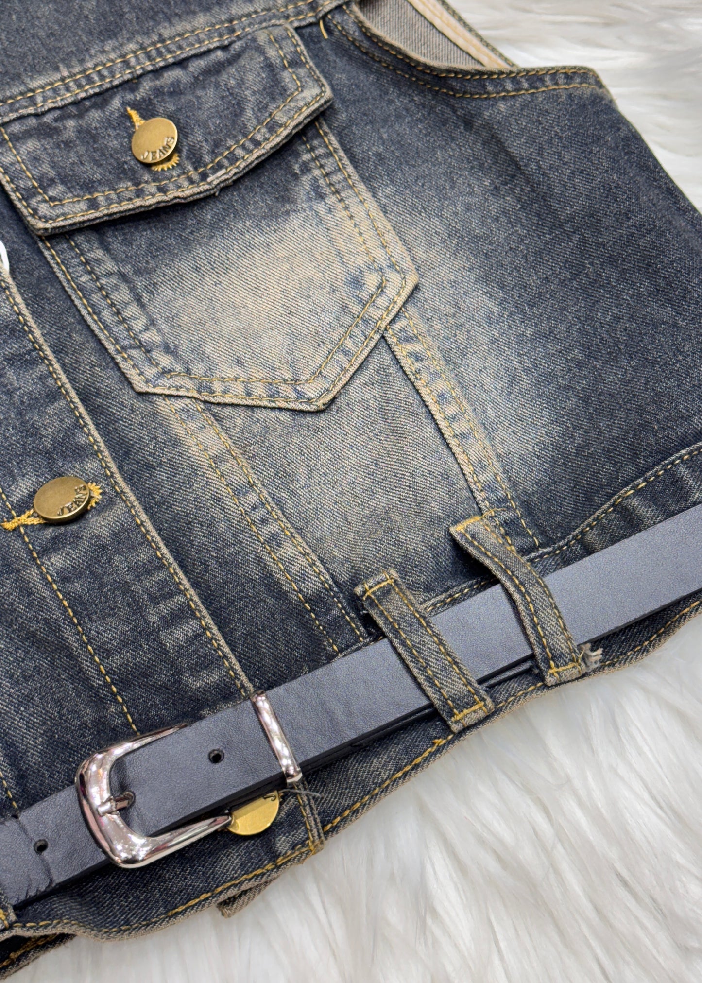 Cool Denim Jacket with Belt