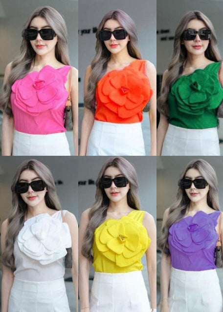 Partywear One Shoulder Floral Top