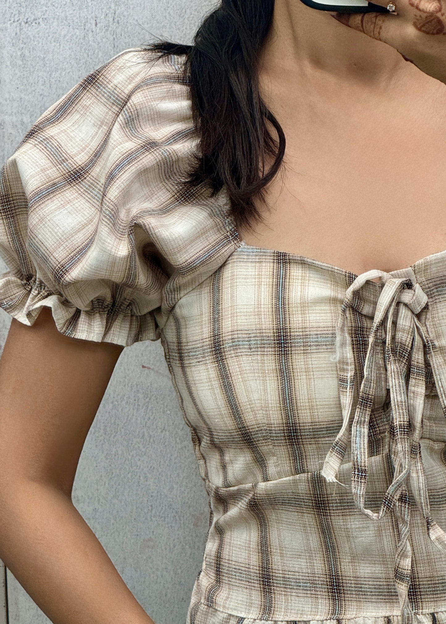 Cute Front Tie Peplum Top