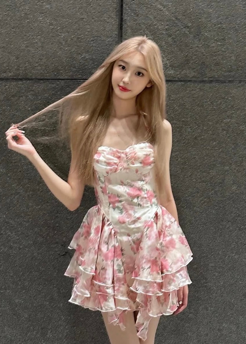 Korean Style Floral Printed Dress