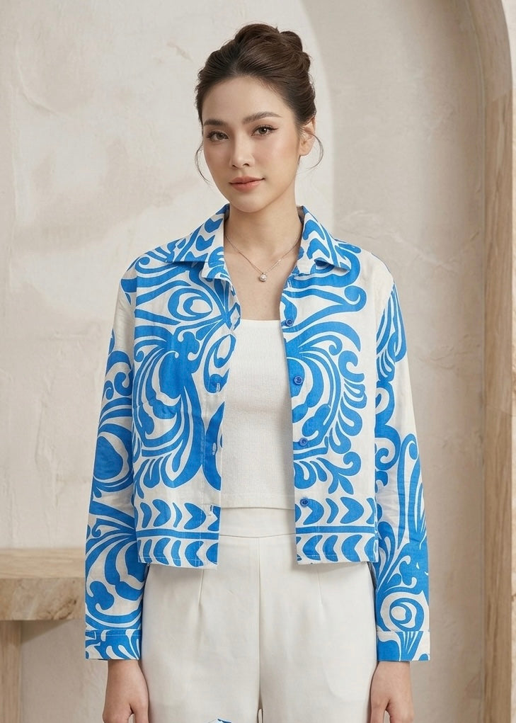2pc set - Printed shirt with White inner