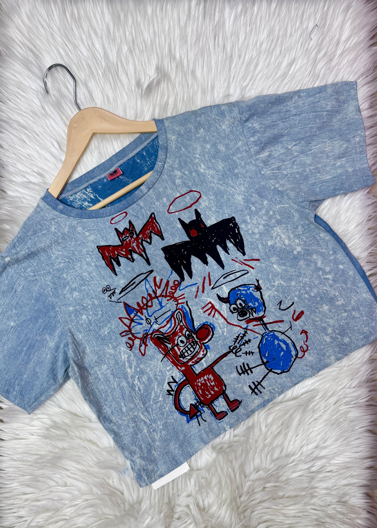 Acid Wash Crop Oversized T-shirt