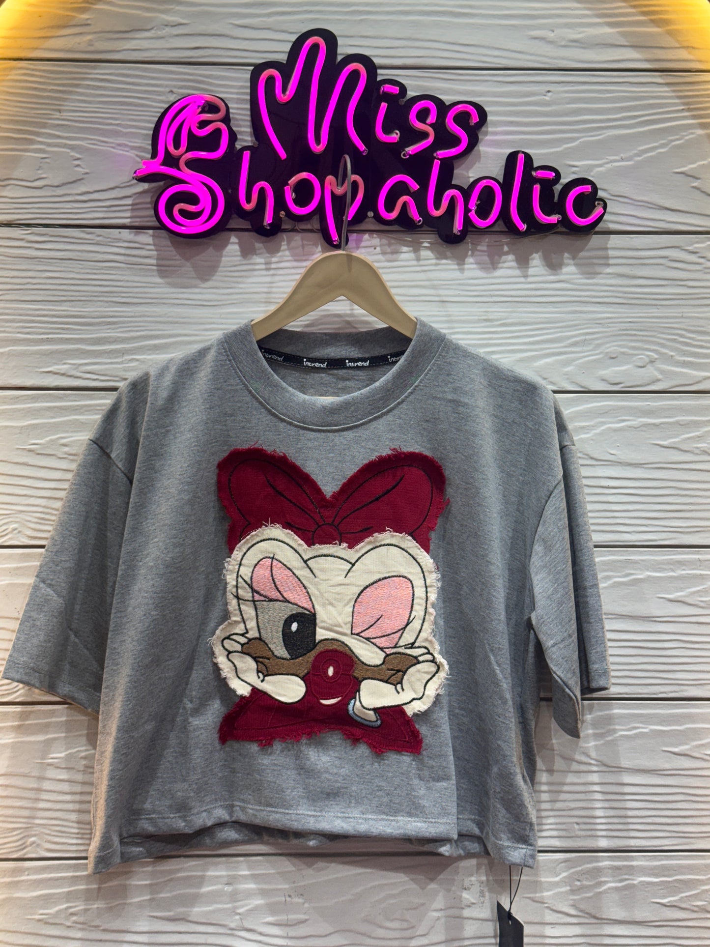 Daisy Patchwork Oversized Crop T-shirt