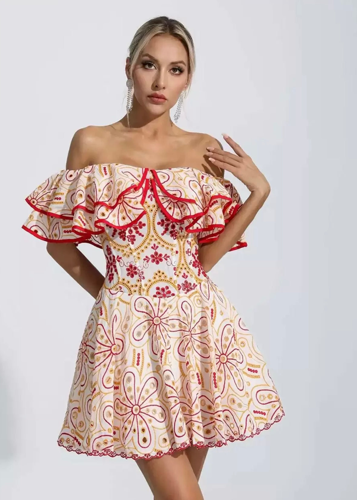 Short Schiffli Dress