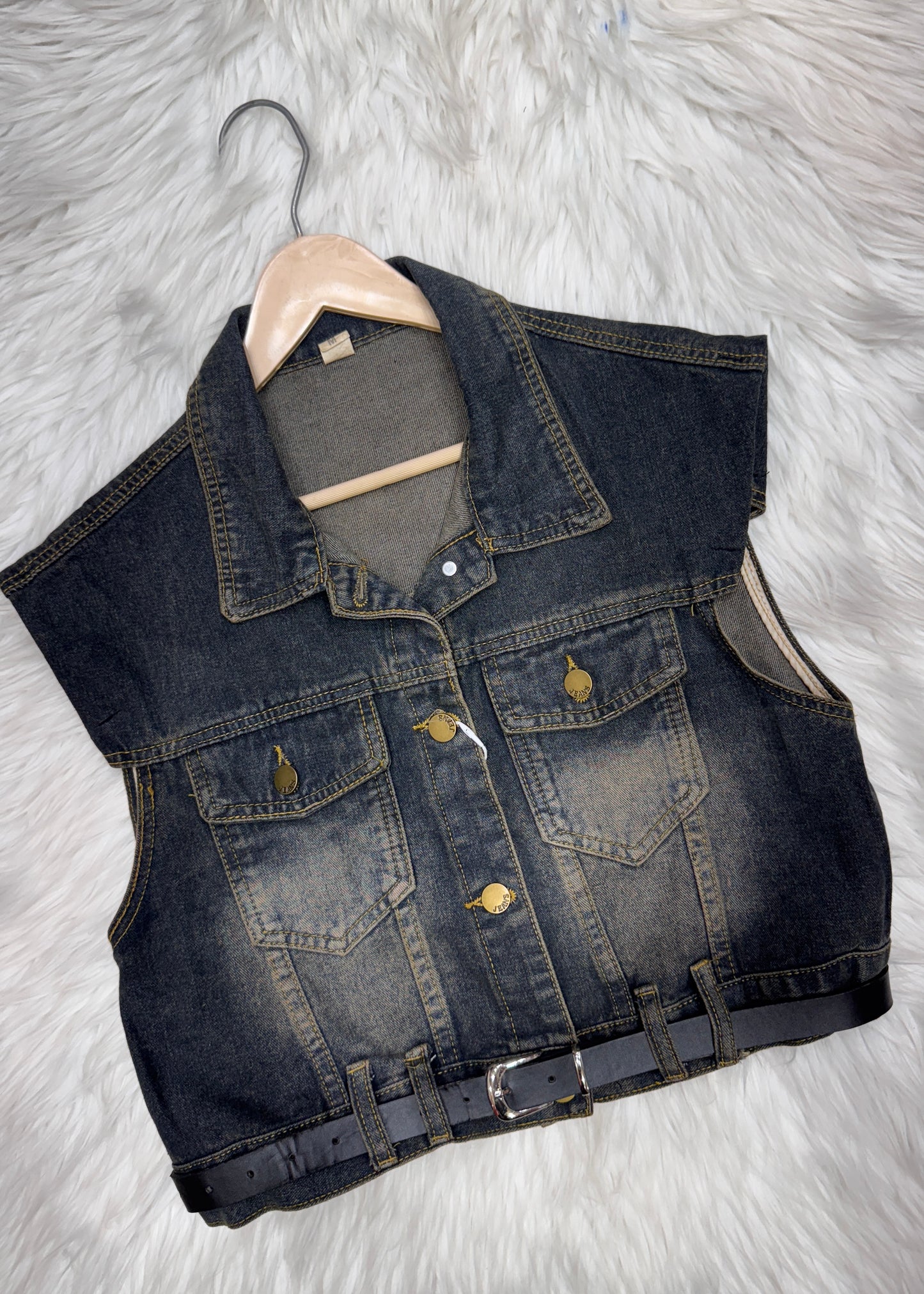 Cool Denim Jacket with Belt
