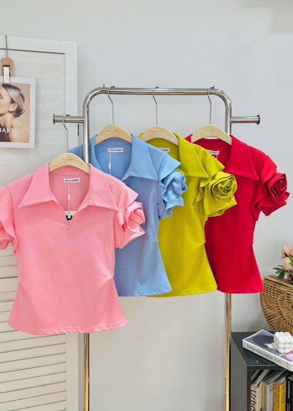 Collared Top with Stylish Sleeves