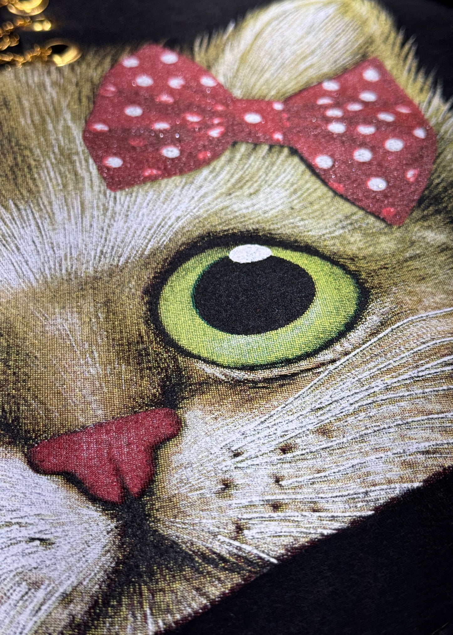 Cat Face Printed Oversized Crop T-shirt.