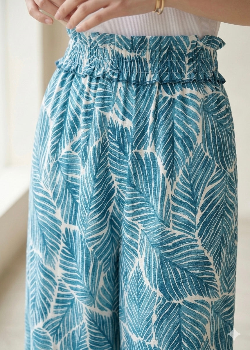 Wide Legged Printed Palazzo Pant