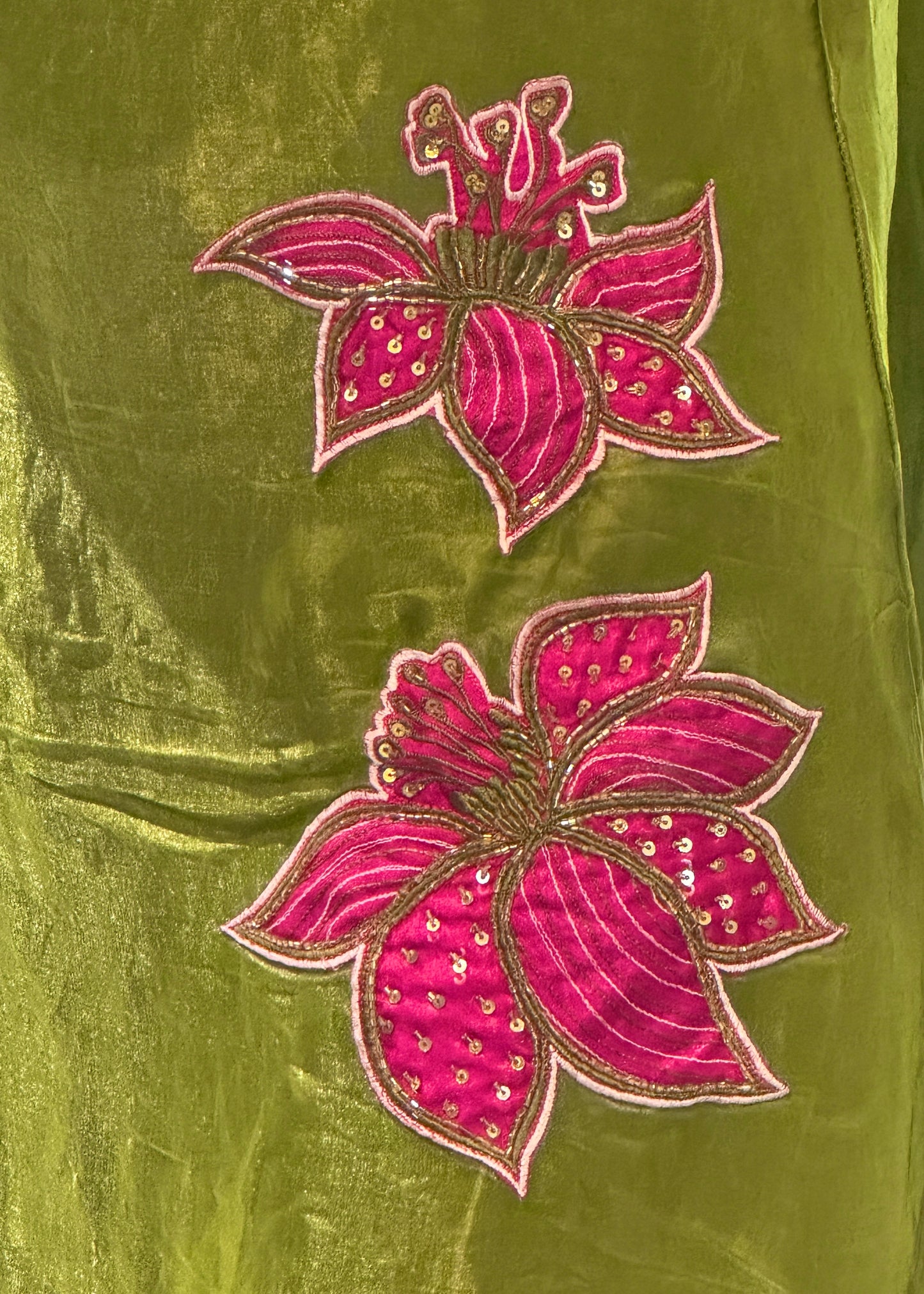 3 Pc Set - Embroidered Kurta, Flare Pants and Choker Dupatta