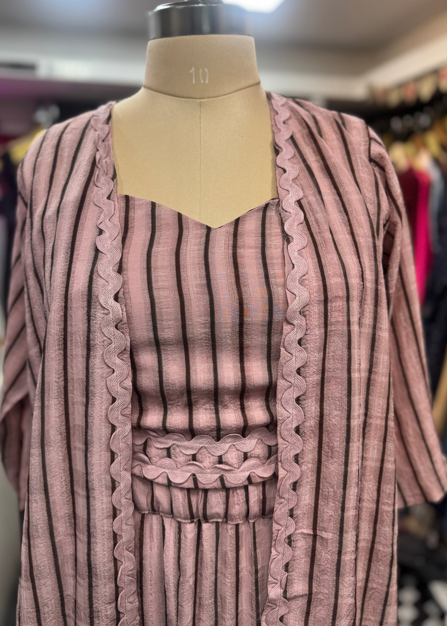 3 Pc Set - Crop Top, Layered Skirt with Shrug