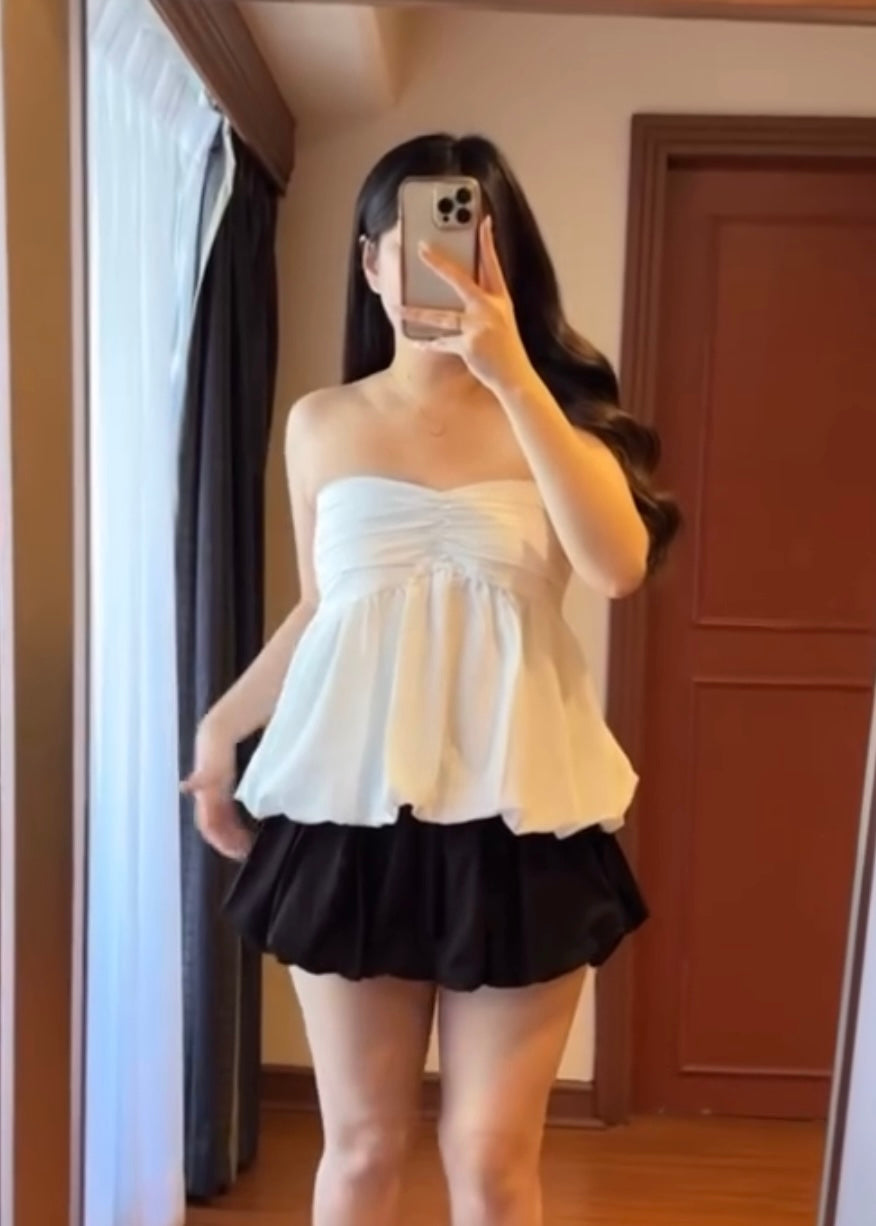 Solid Off Shoulder Peplum Top