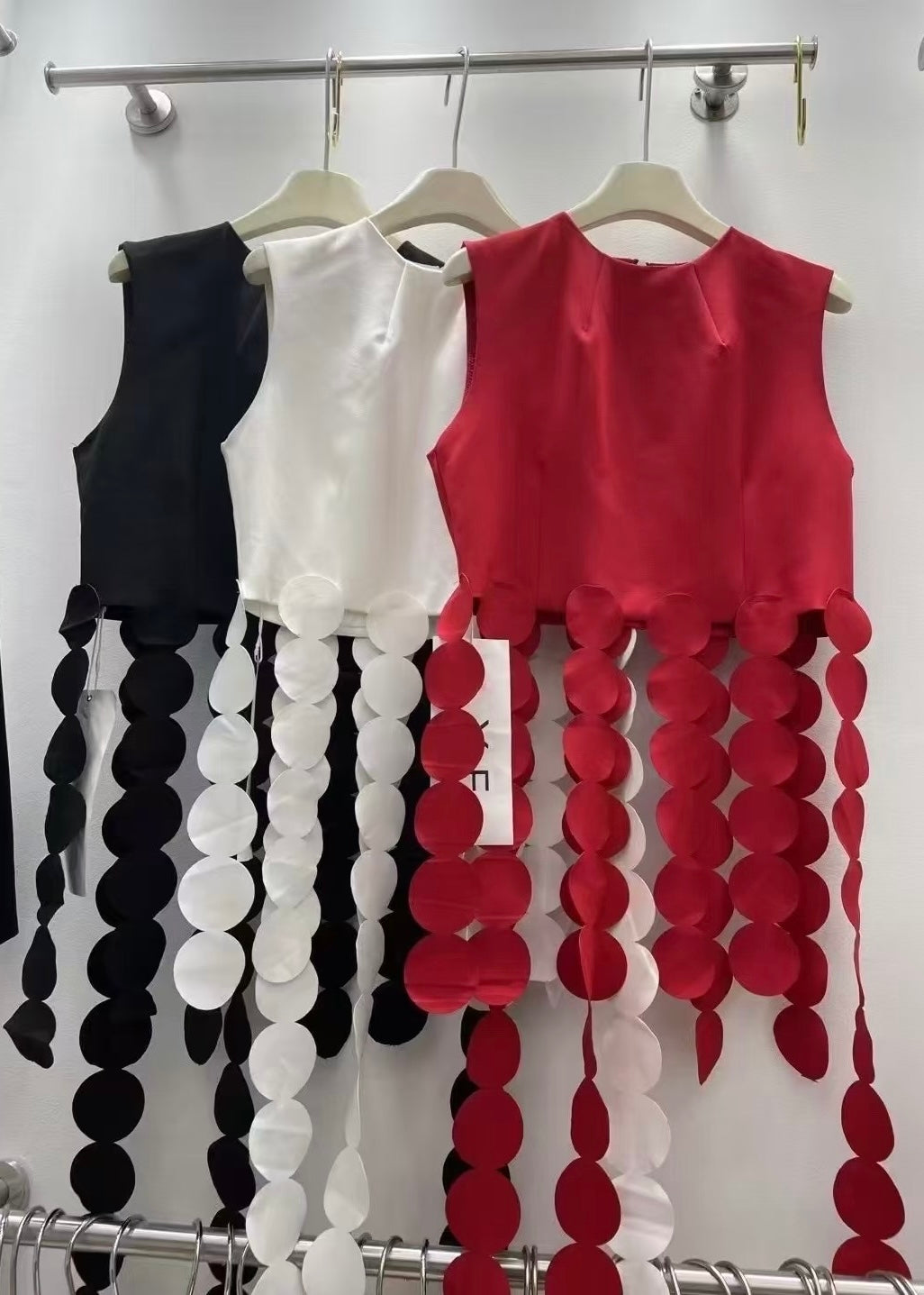 Crop Top with Hanging Circular Cutouts