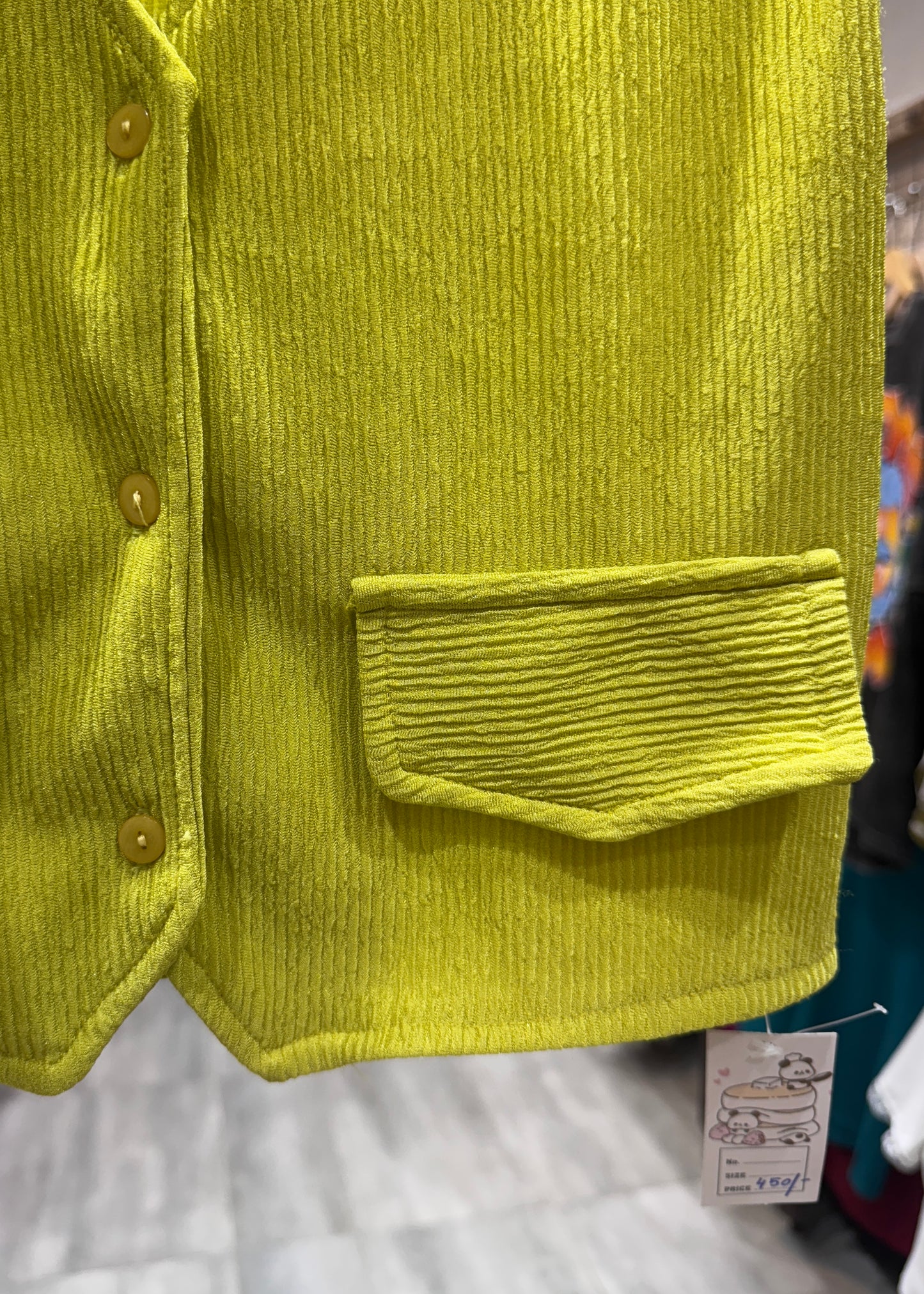 Neon Green Crop Waist Coat