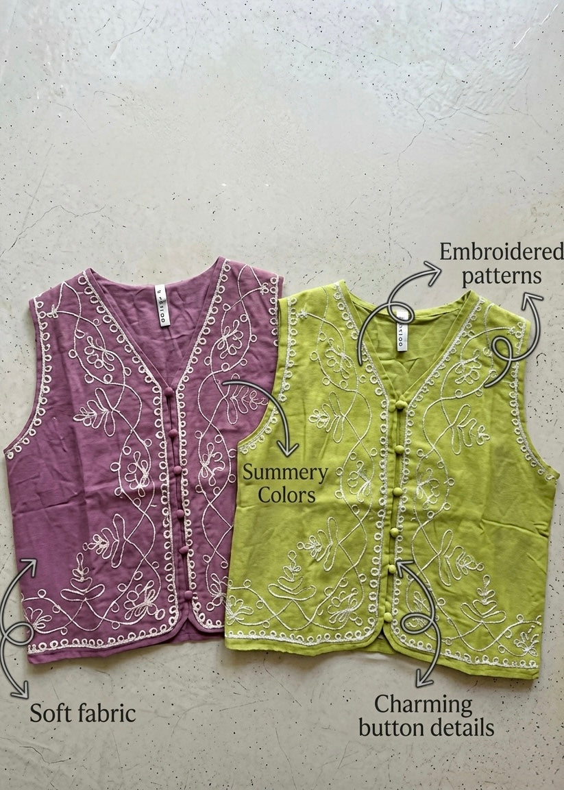 Cotton Embroidered Waist Coat