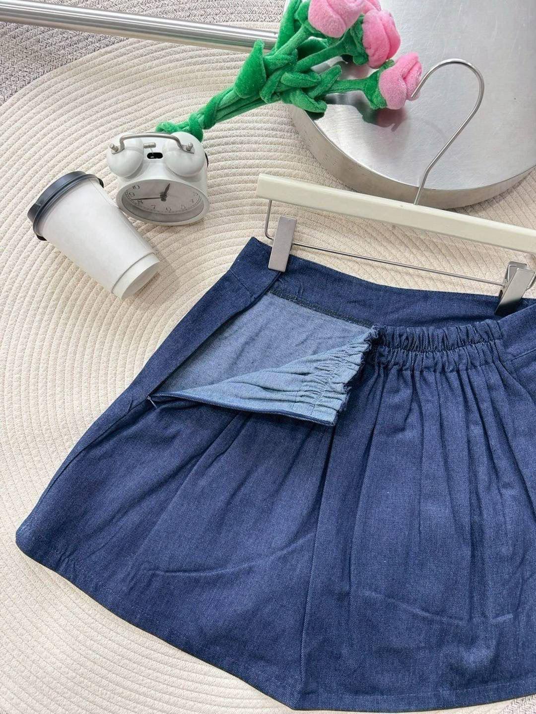 Plus Size Light Denim Skort