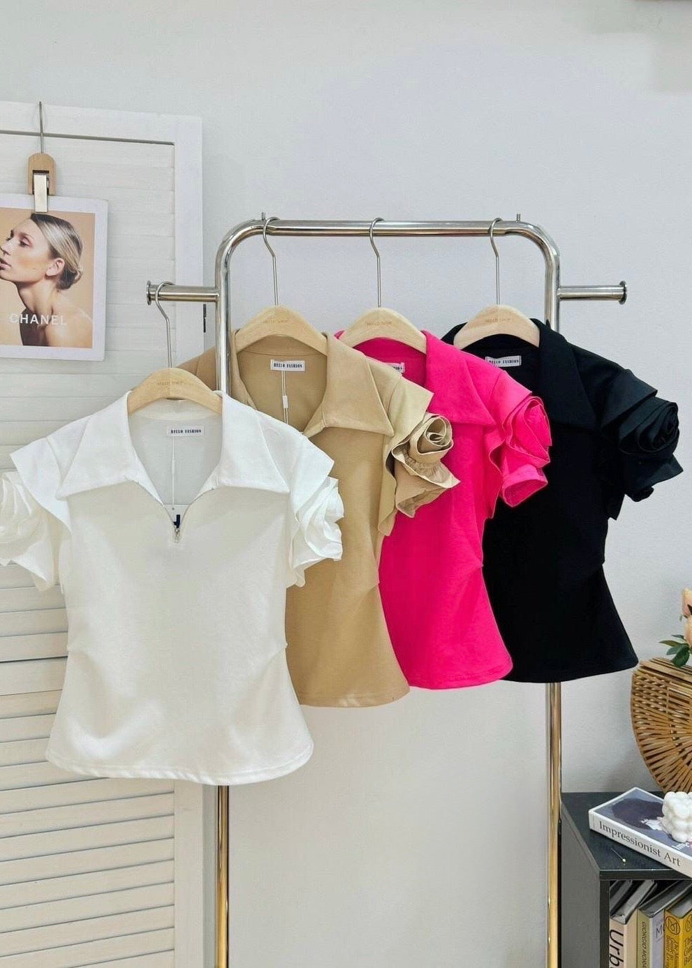 Collared Top with Stylish Sleeves