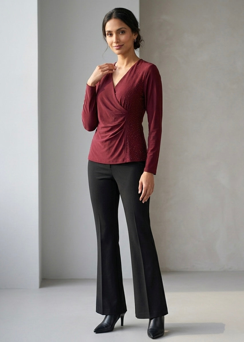 Partywear Top with Stones and Side Ruched