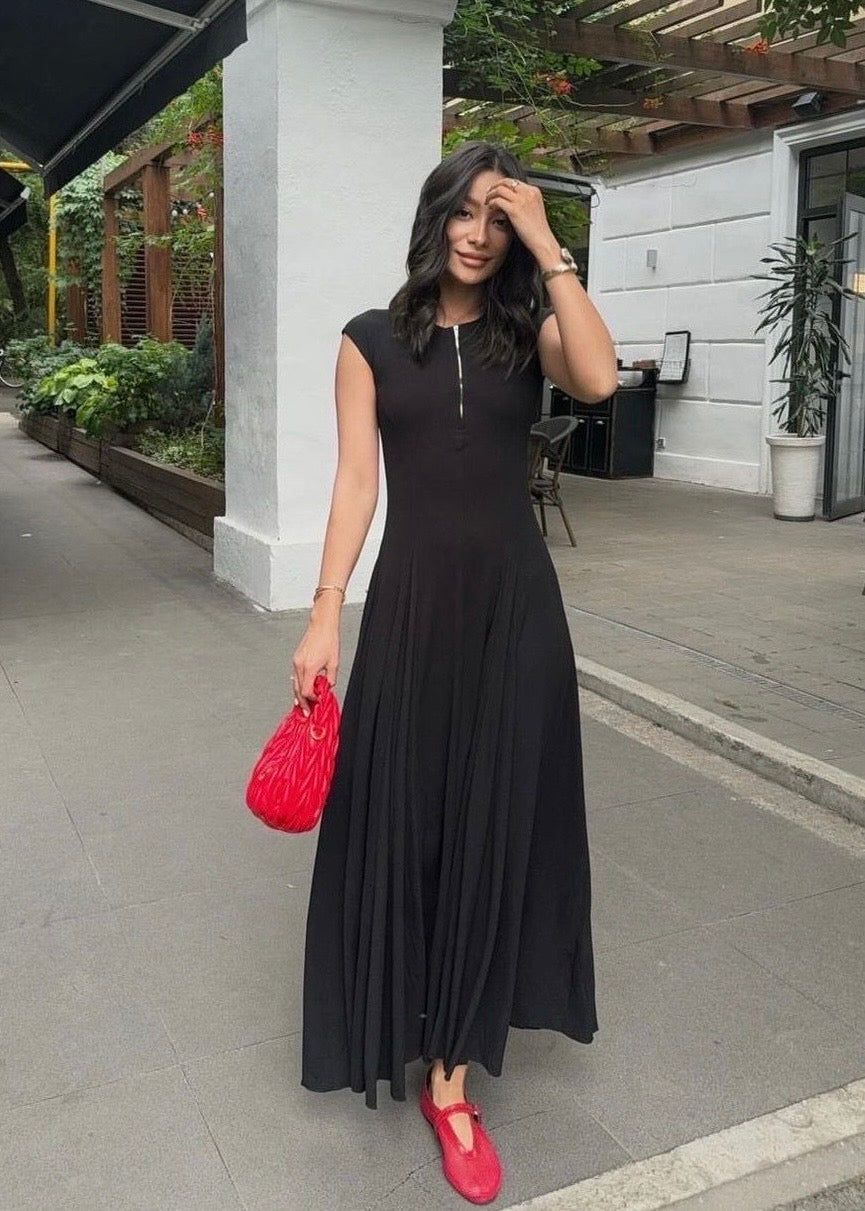 Long Dress with Front Chain