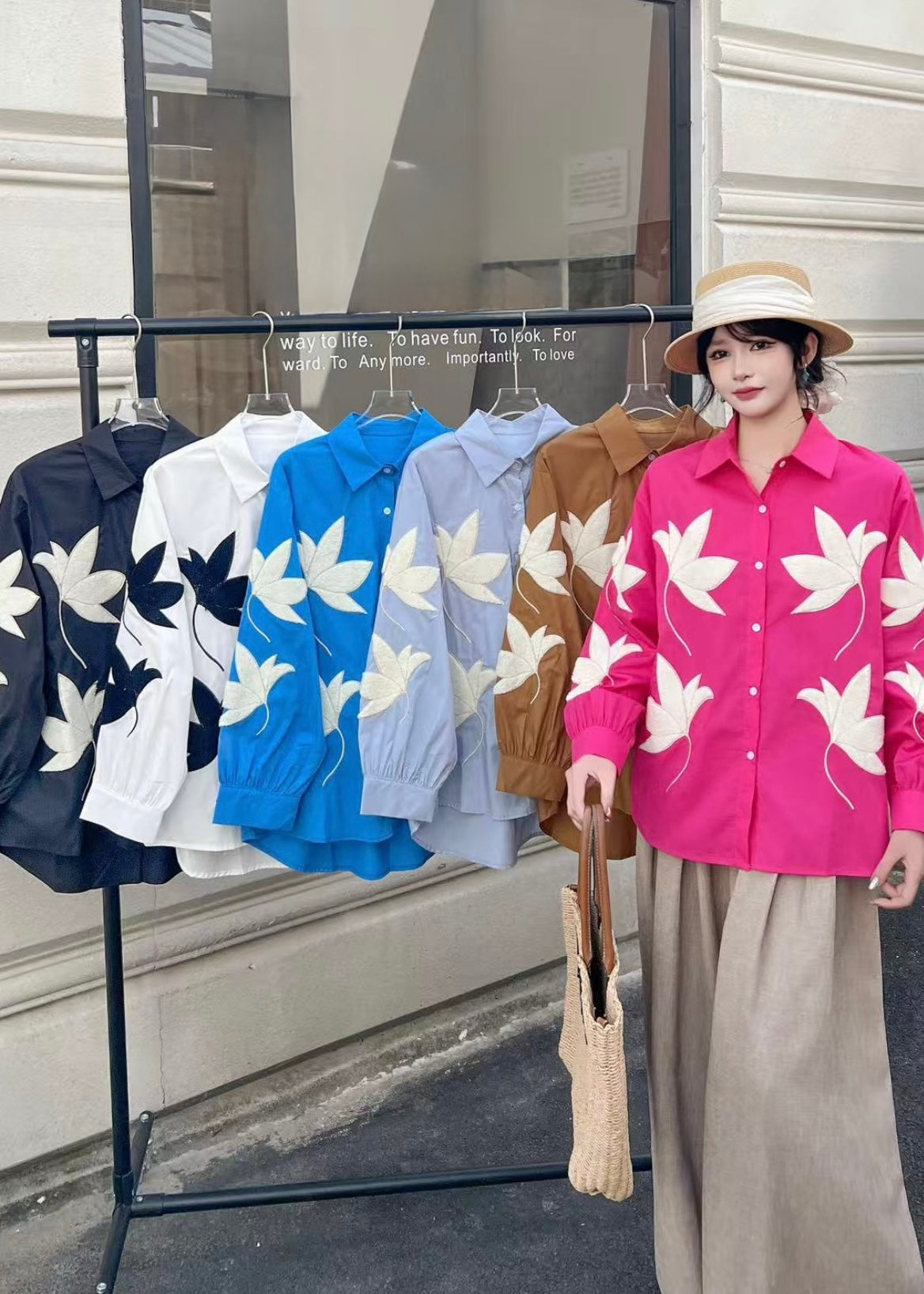 Big Floral Embroidered Shirt
