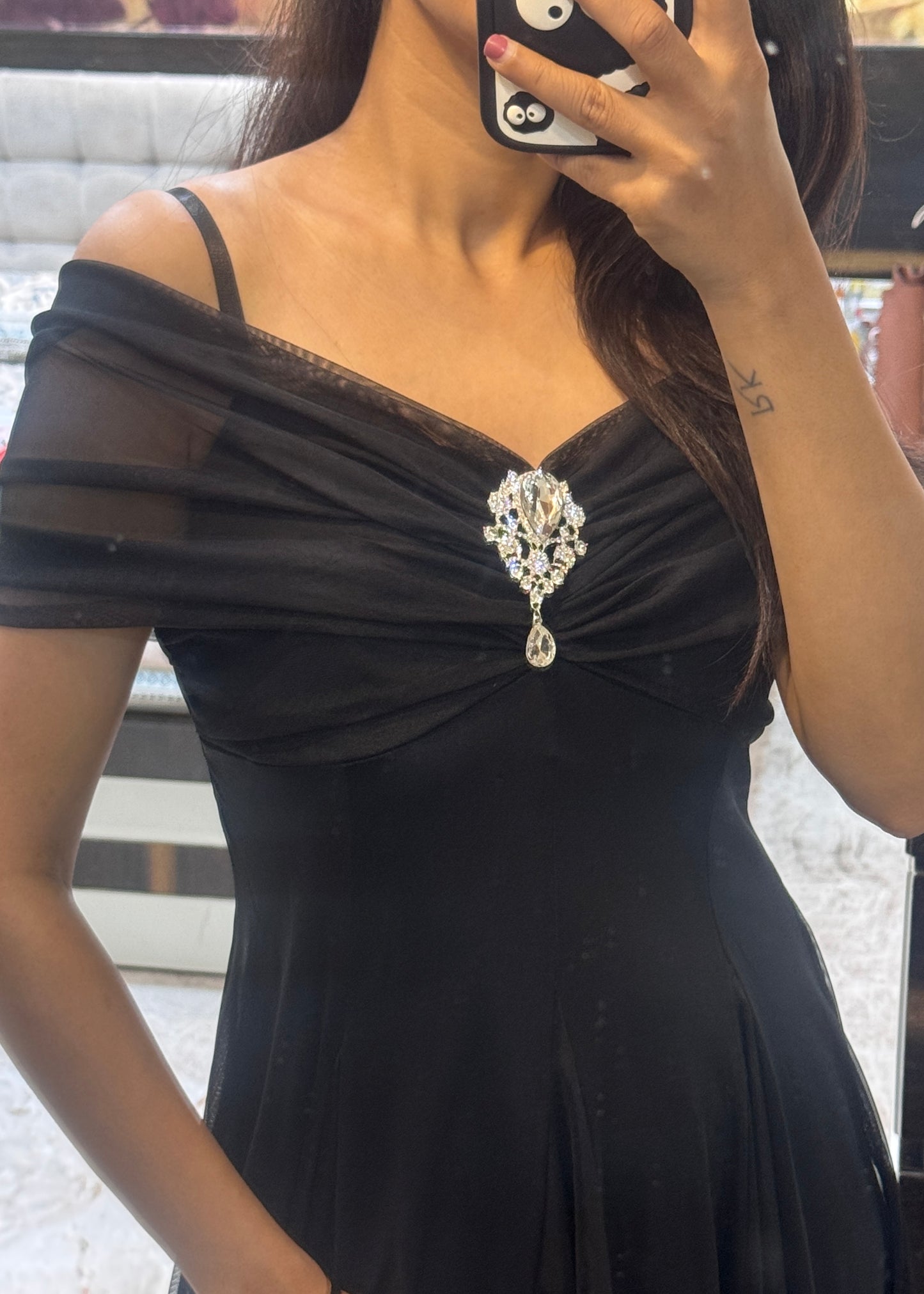 Partywear Long Black Dress