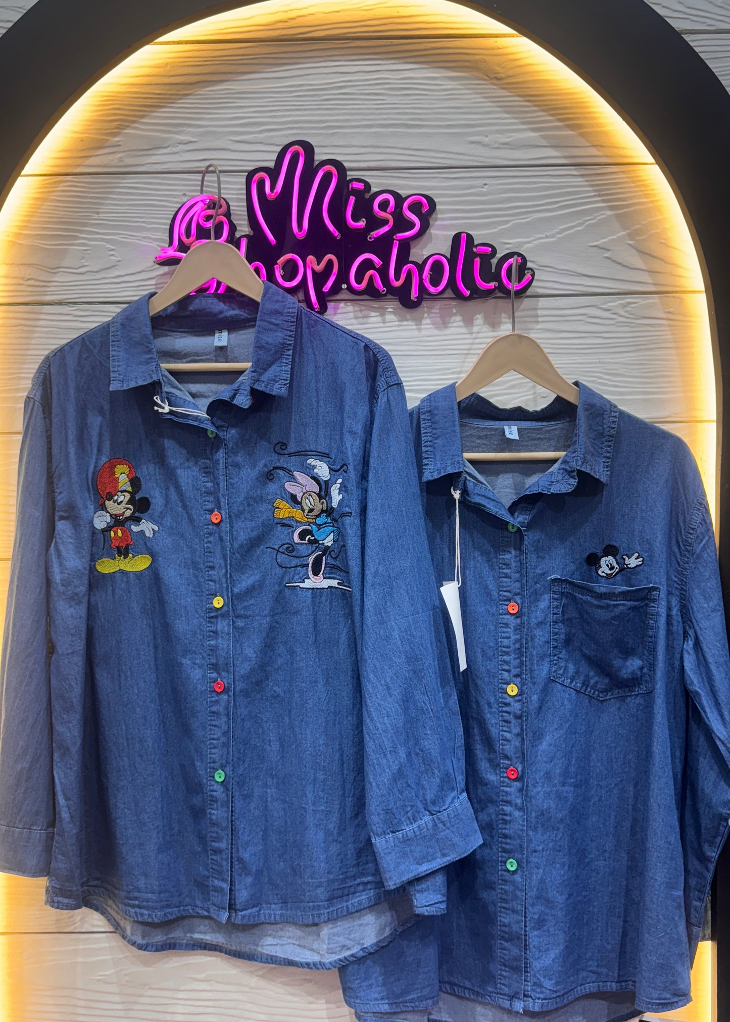 Light Denim Cartoon Shirts