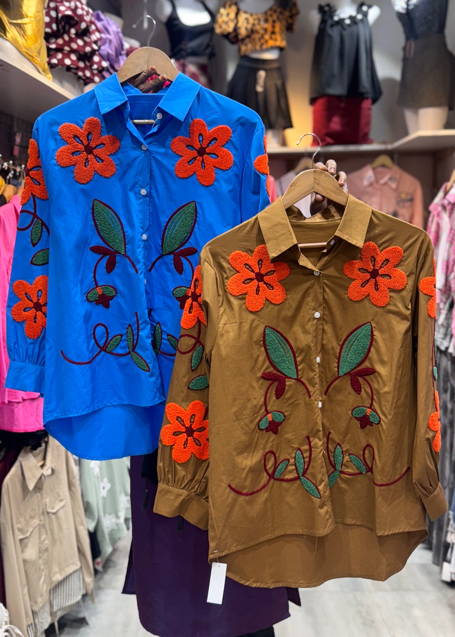 Fancy Floral Embroidered Shirts