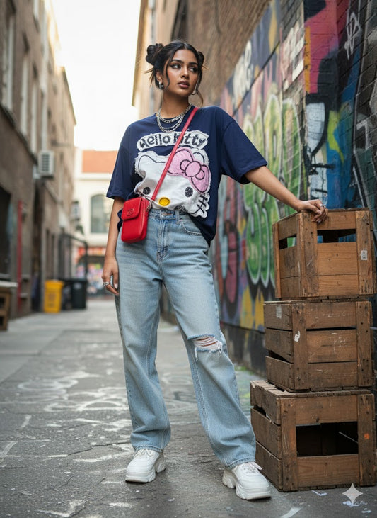 Long Oversized Helllo Kitty T-shirt