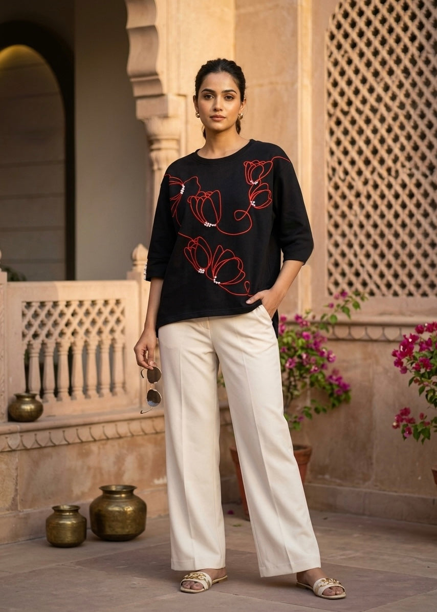 Fancy T-Shirt with Pearl detailing