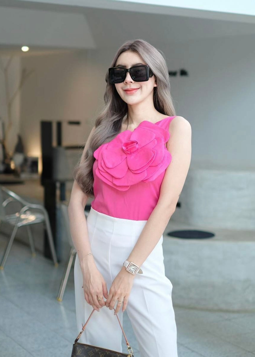 Partywear One Shoulder Floral Top
