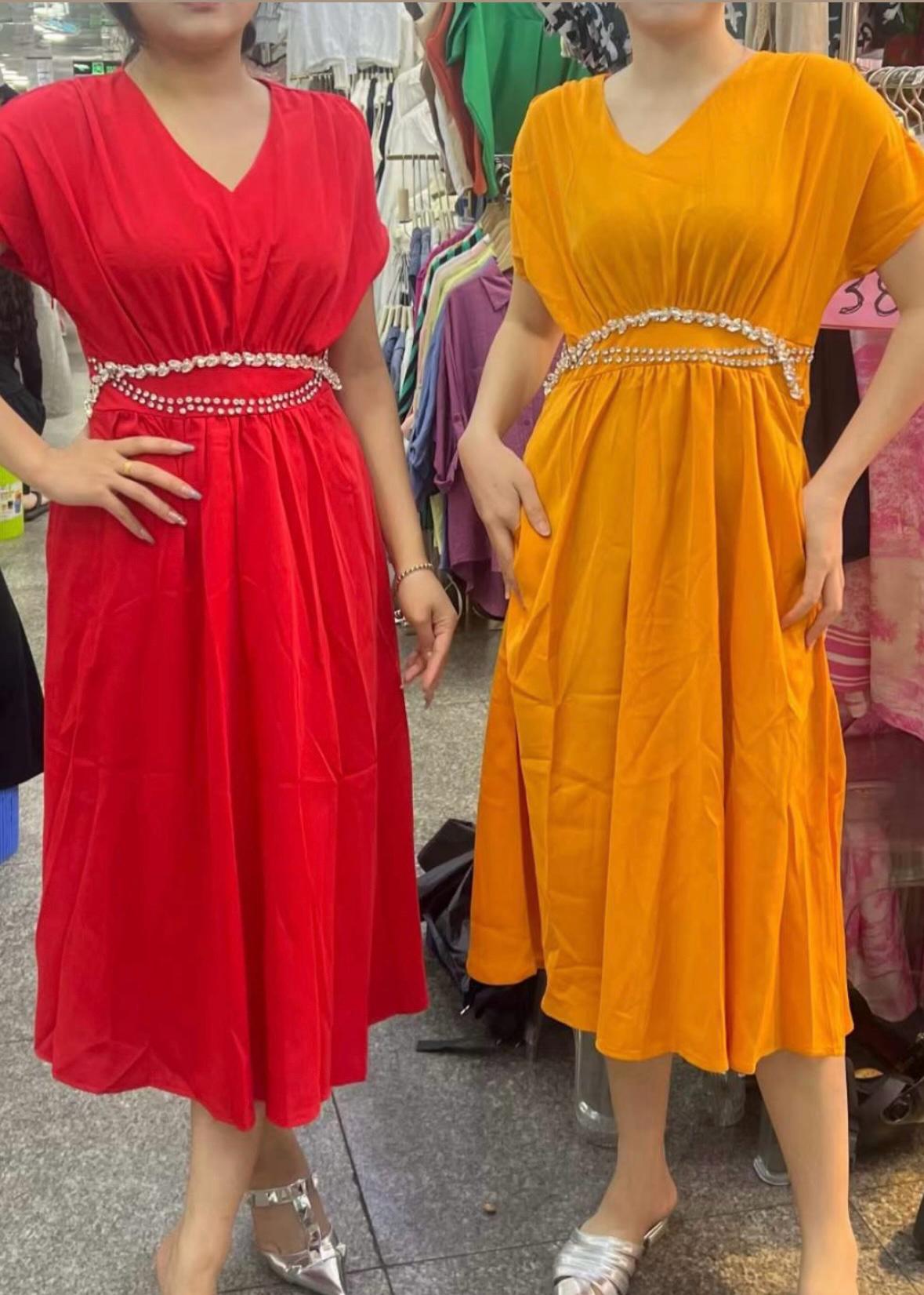 PlainnDress with Rhinestone Work on Waist