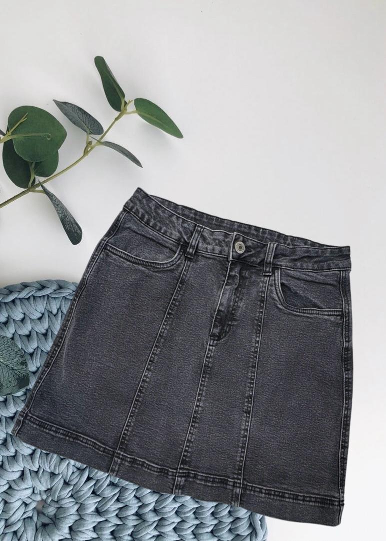 Grey Denim Skirt