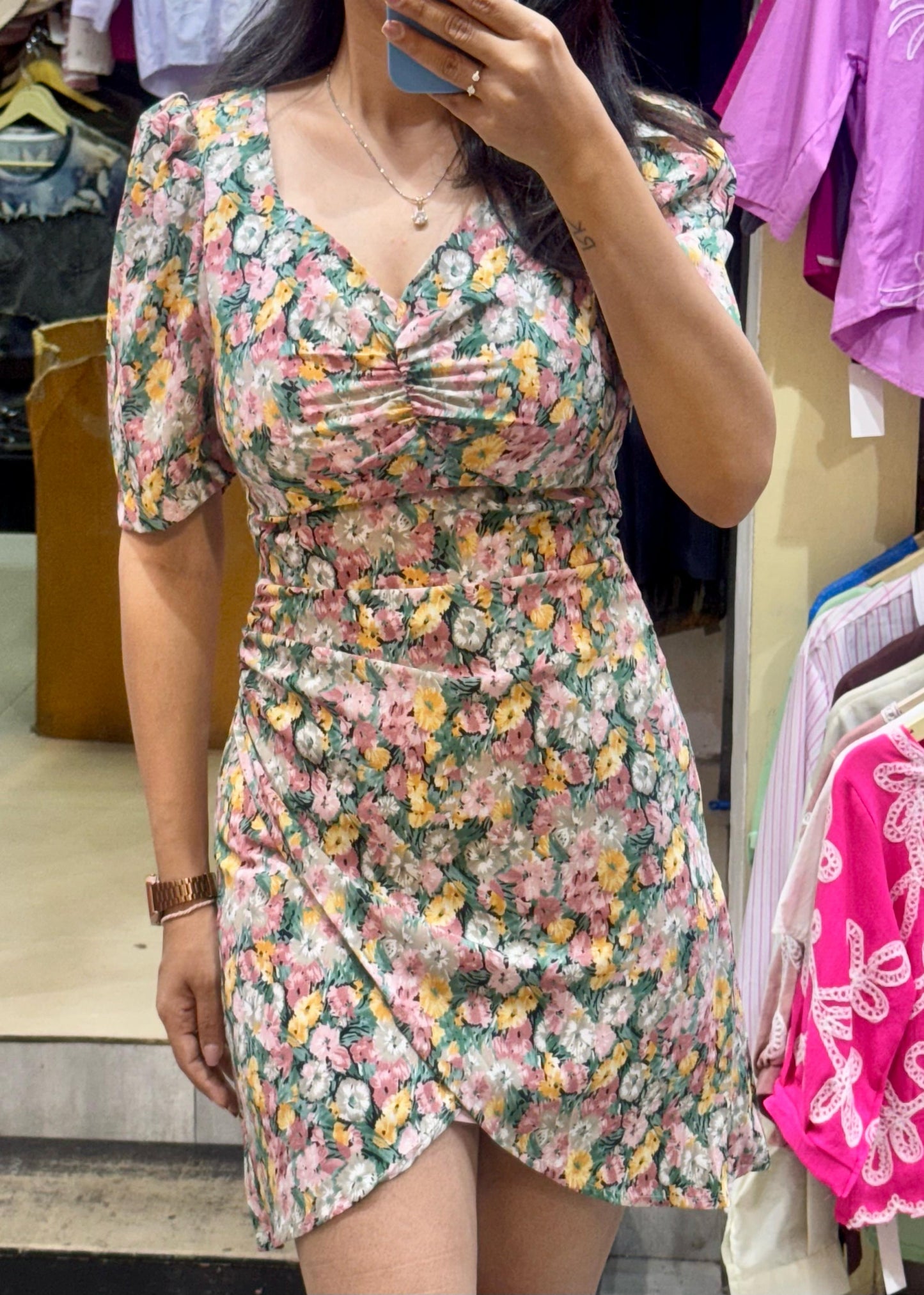 Small Floral Printed Short Dress