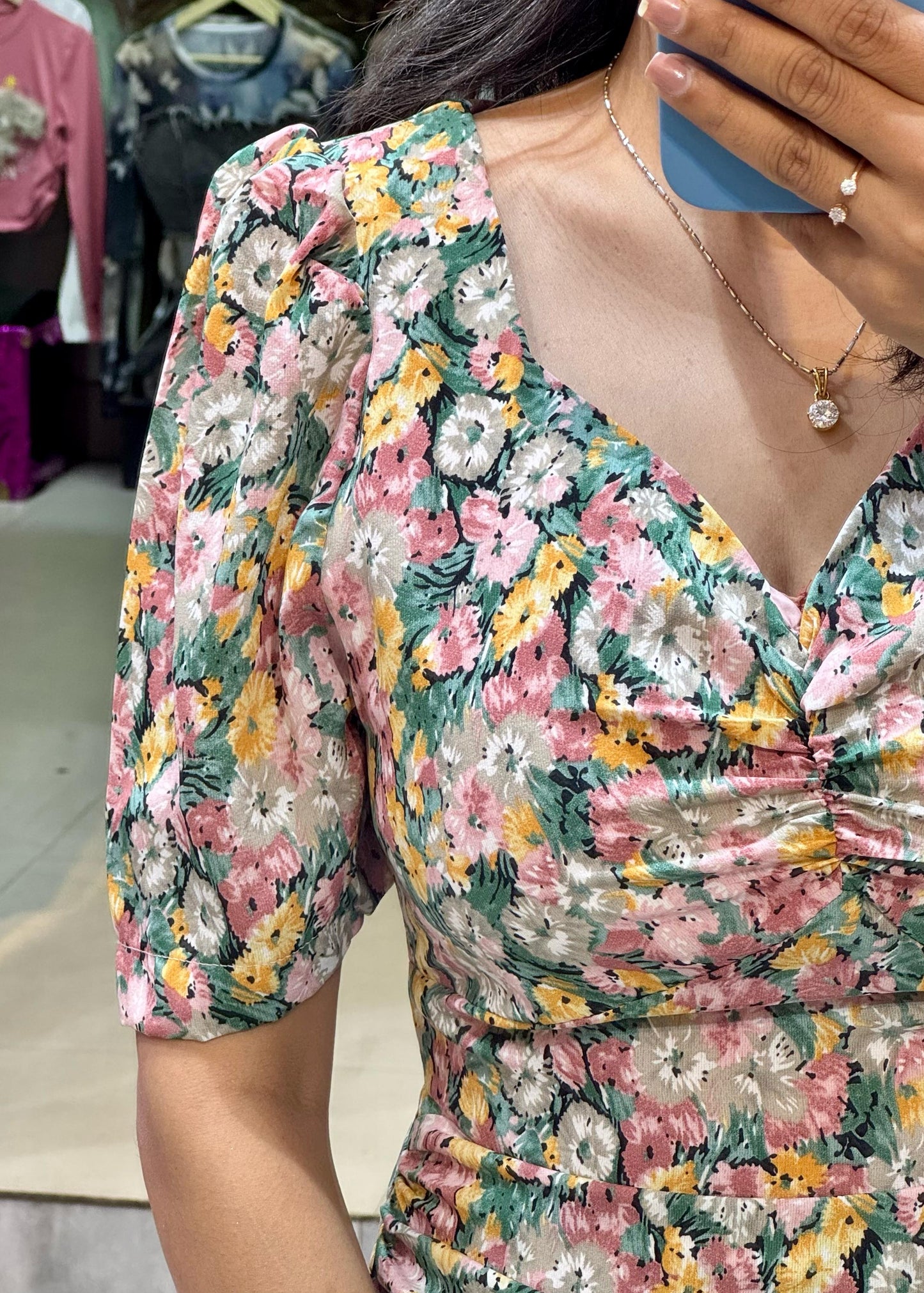 Small Floral Printed Short Dress