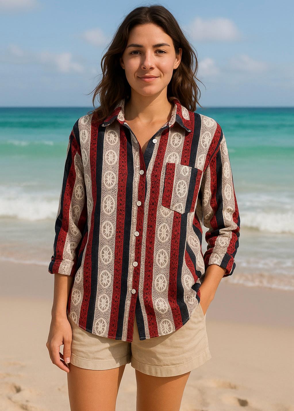 Casual Vacation wear Mesh Shirt