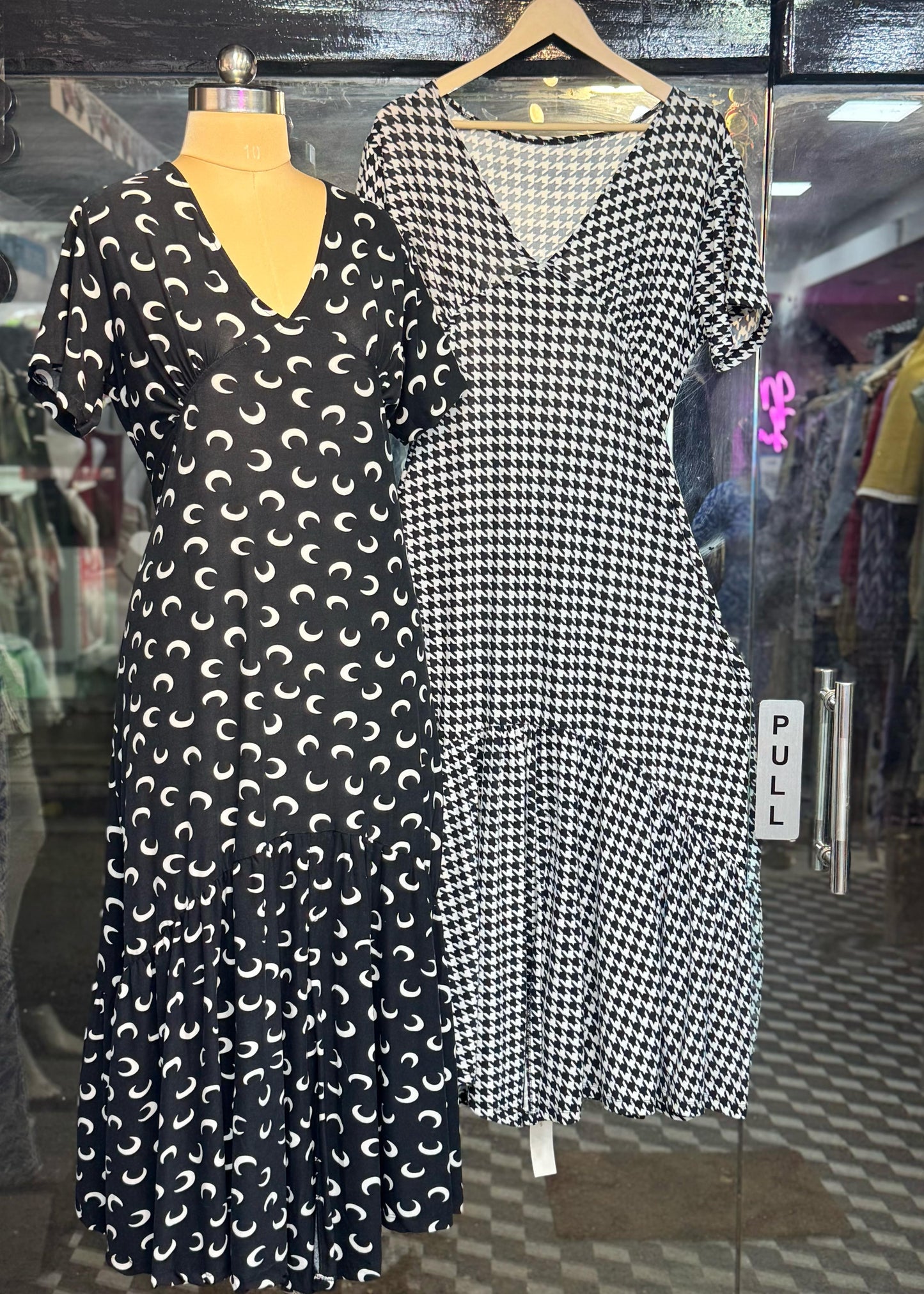 Printed Long Dress with Front Slit