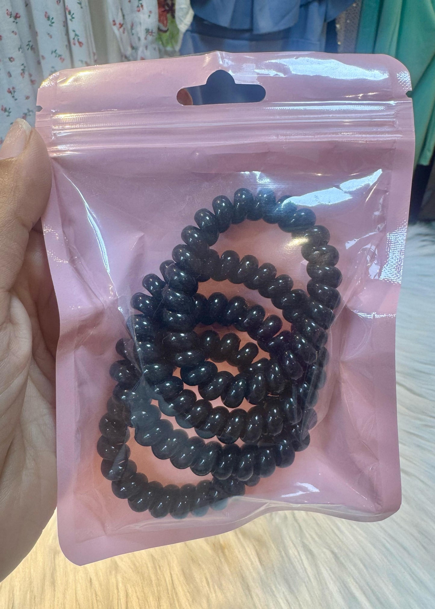 Set of 4 Black Spiral Hair Bands