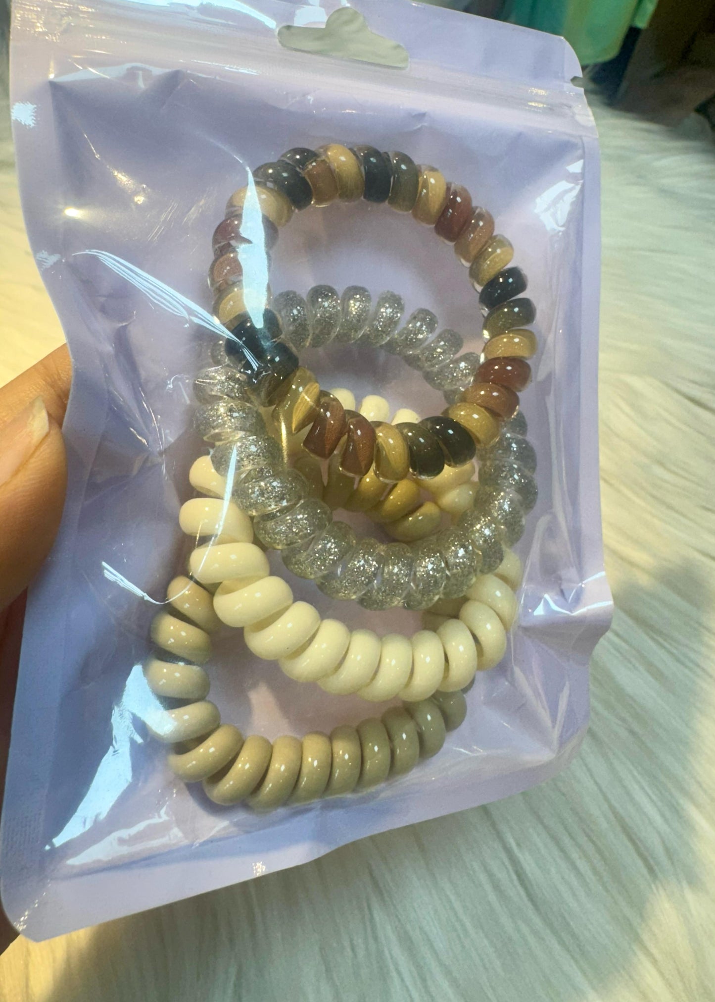 Set of 4 Brown Spiral Hair Bands
