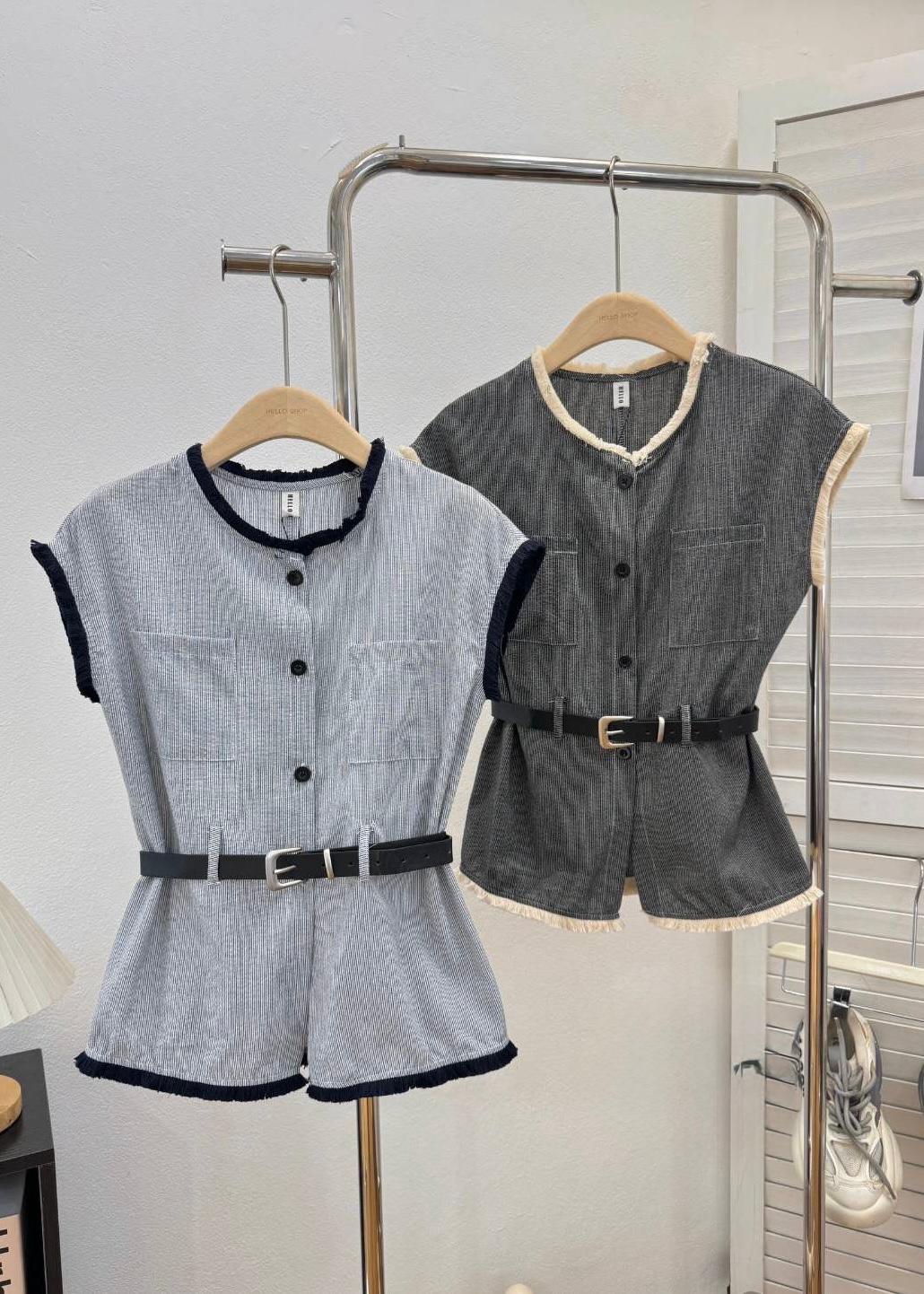 Waist Coat Style Top with Belt