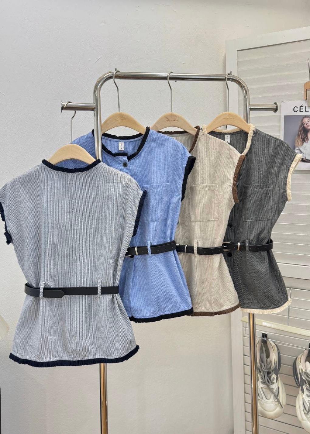 Waist Coat Style Top with Belt