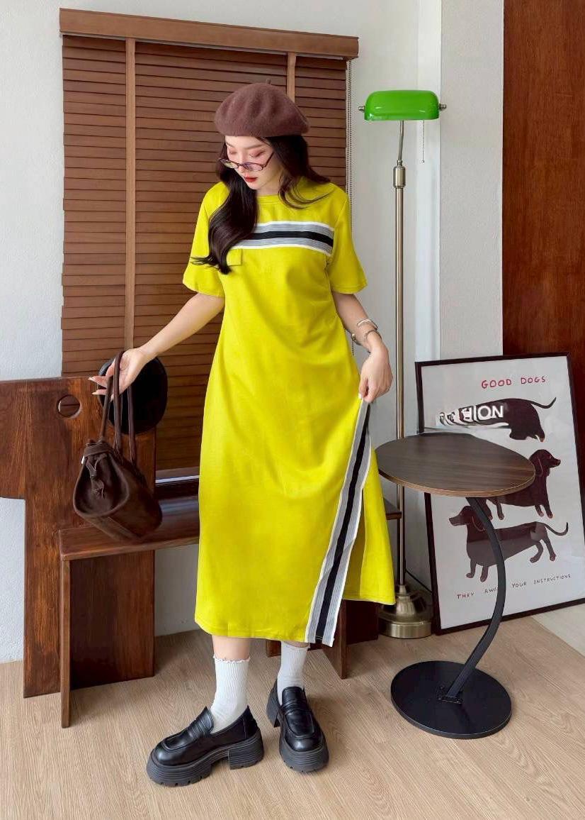 Smart T-Shirt Dress with Stripe Detailing