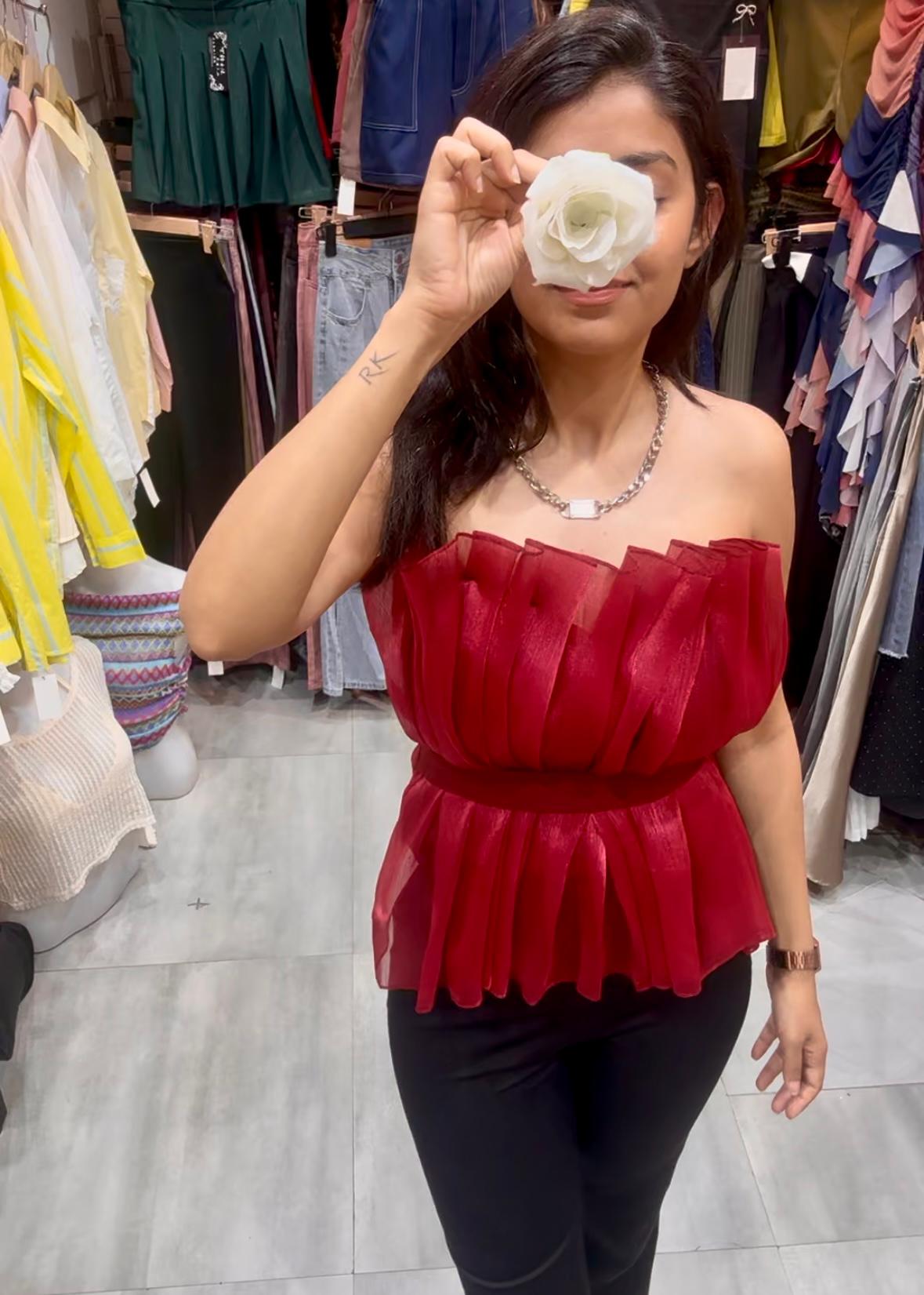 Partywear Organza Tube Top