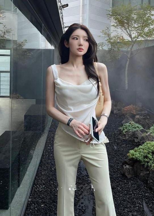 Plain Satin Cowl Neck Tops