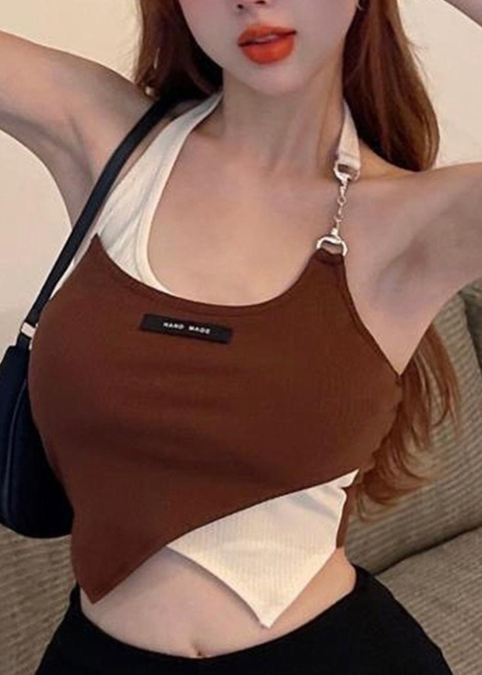 Dual Shaded Halter Neck Top