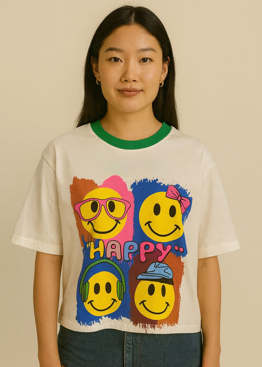 Smiley Printed Oversized T-shirt