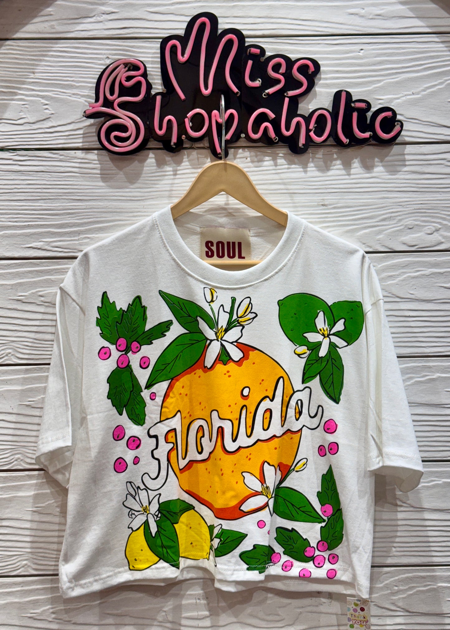 Lemon Printed Oversized Crop T-shirt