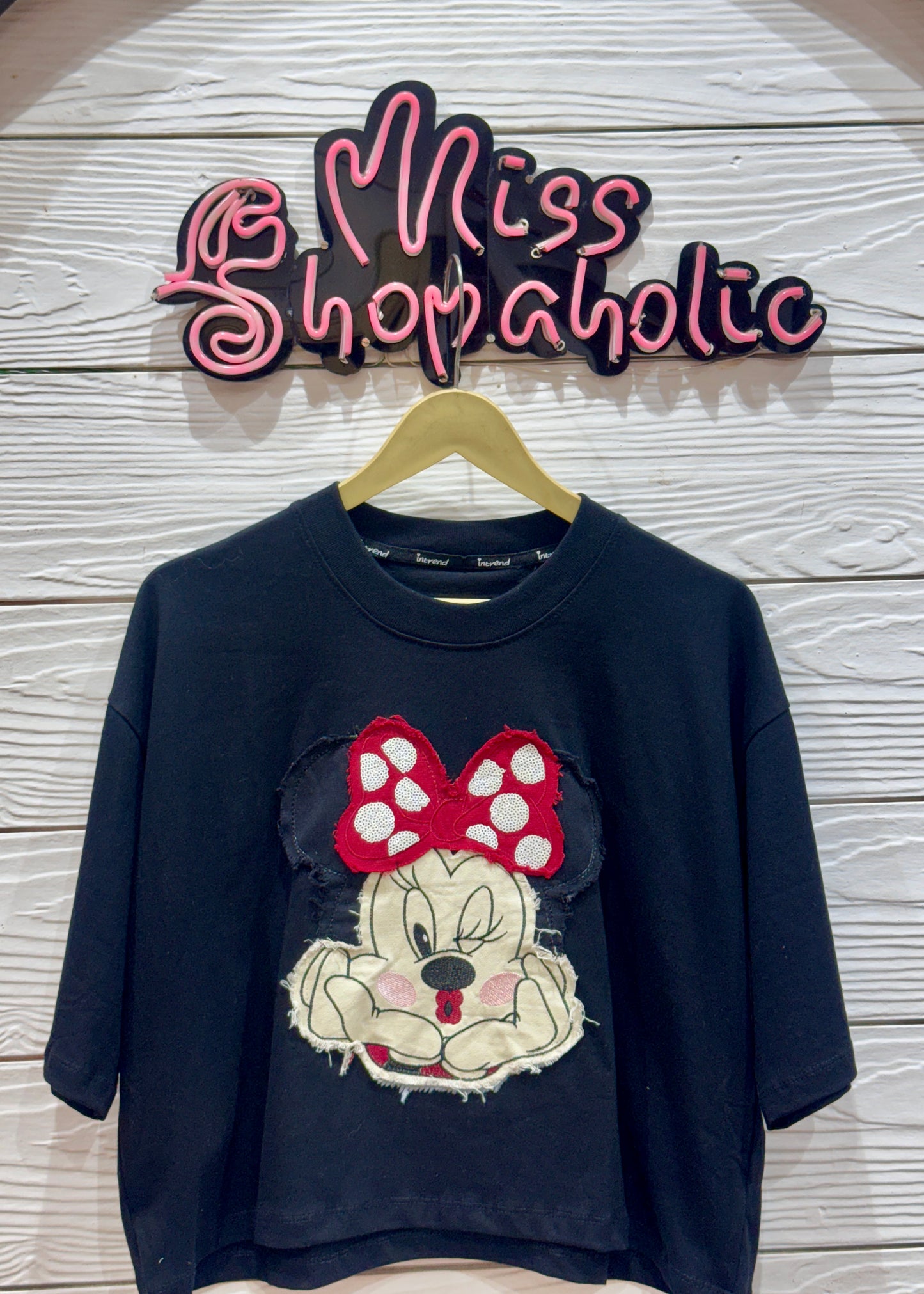 Minnie Patchwork Oversized Crop T-shirt